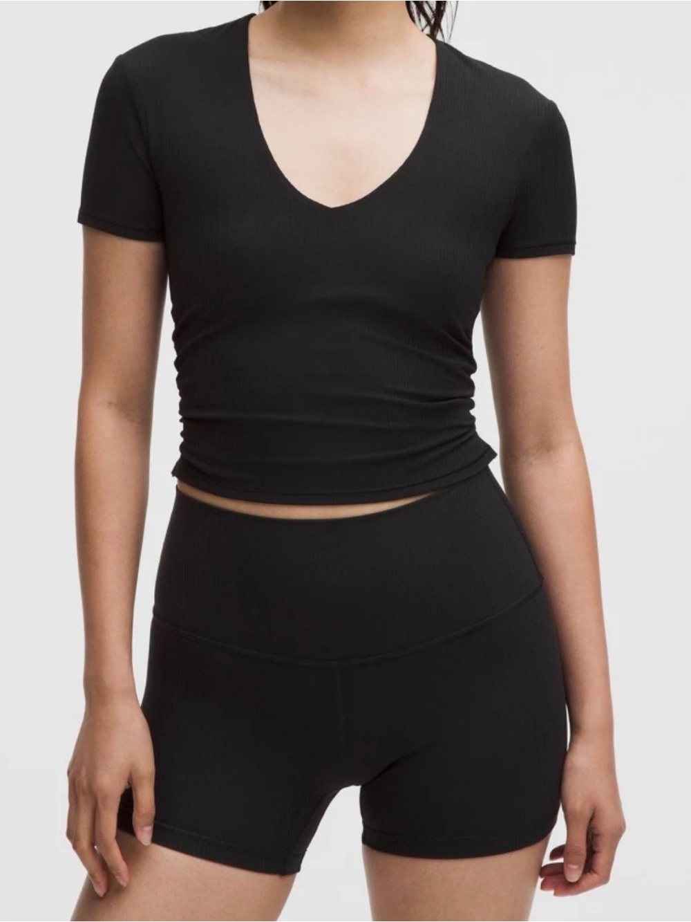 All It Takes Ribbed Nulu V-Neck T-
Shirt B-D Cups